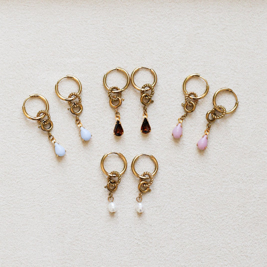 Boucles d'oreilles mini Anabelle 3 en 1 - plaqué or 18 carats