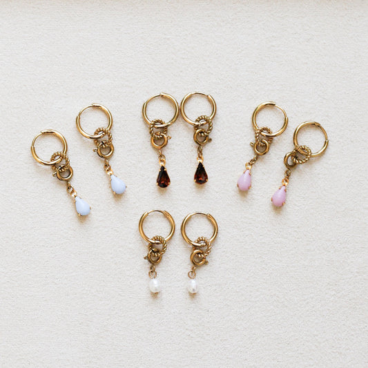 Boucles d'oreilles mini Anabelle 3 en 1 - plaqué or 18 carats