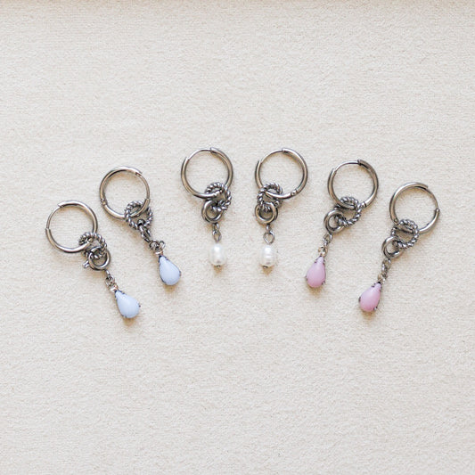 Anabelle boucles d'oreilles mini 3 en 1 - Acier inoxydable