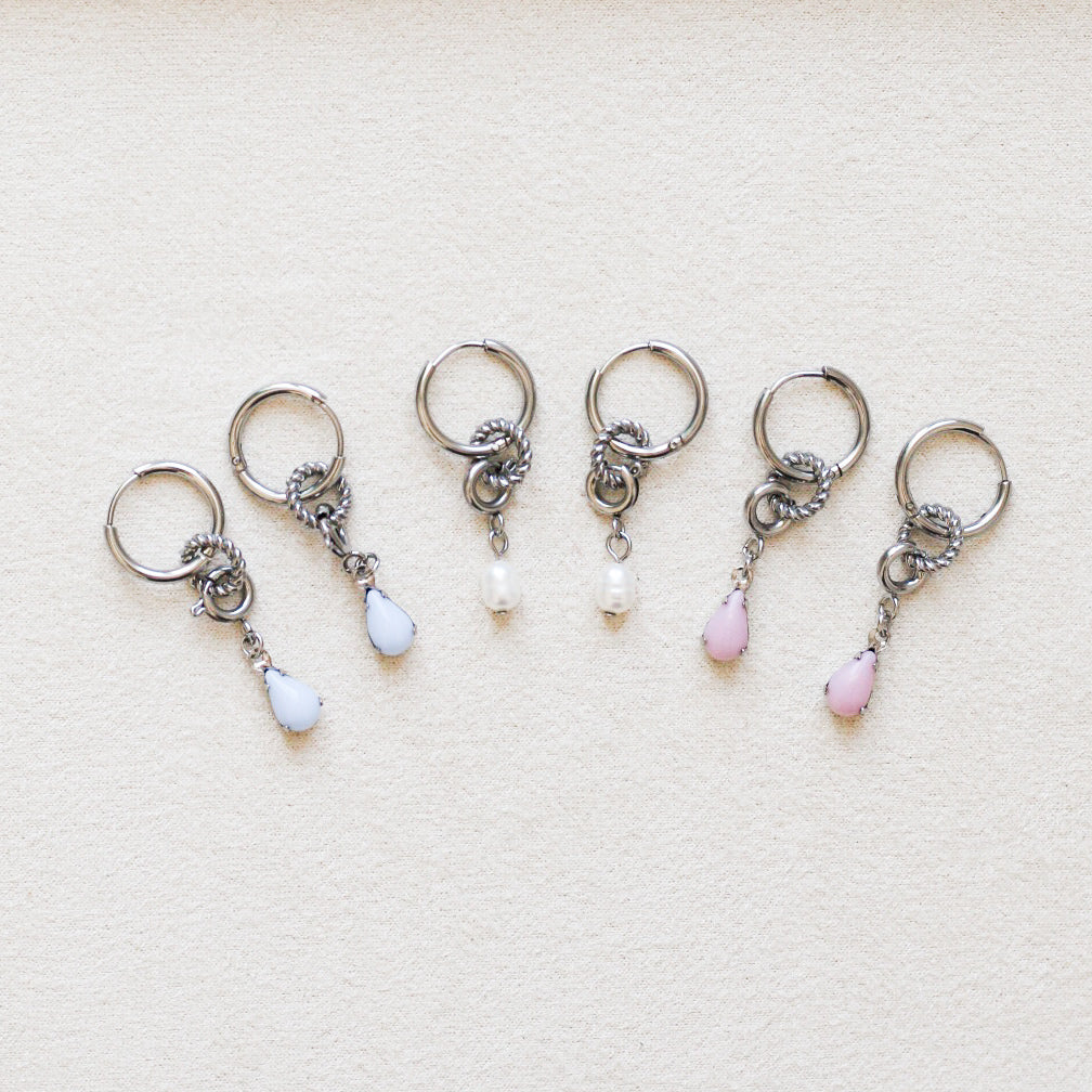 Anabelle boucles d'oreilles mini 3 en 1 - Acier inoxydable