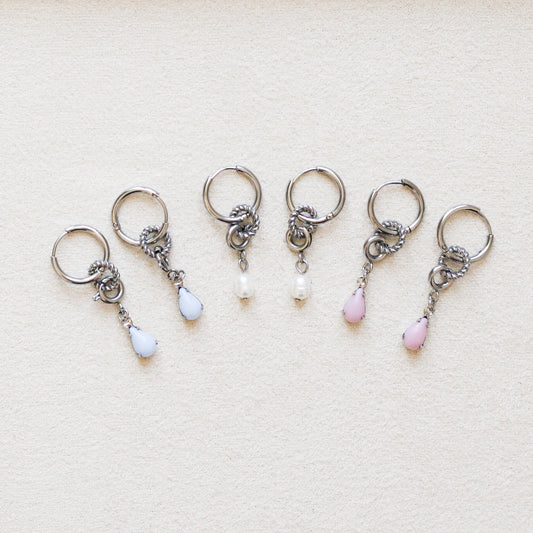 Anabelle boucles d'oreilles mini 3 en 1 - Acier inoxydable