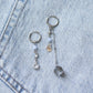 Luna boucles d'oreille asymétrique - Acier inoxydable