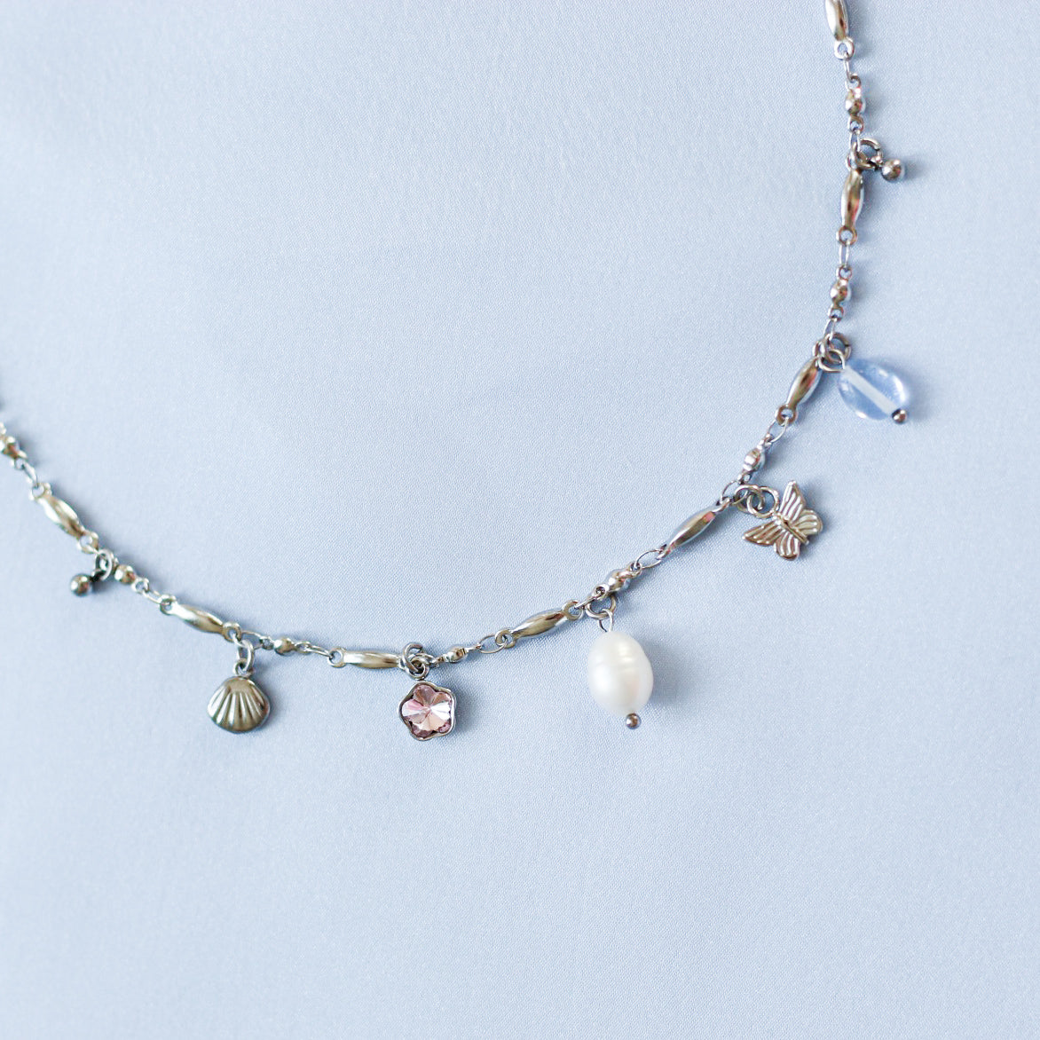 Mariposa charm necklace - Stainless steel