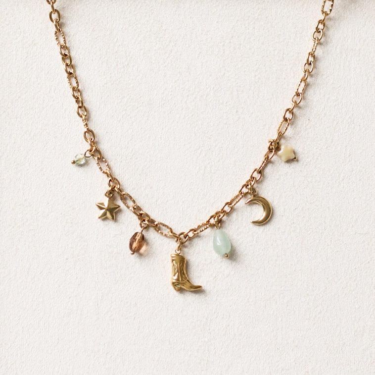 Jolene charm necklace - 18k gold plated