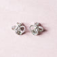 *Vintage treasure* Mid-century clear faceted glass small clip-on ribbon earrings - no designer