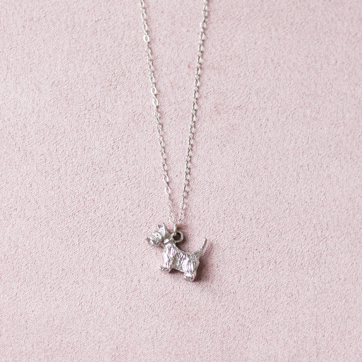 *Trésor vintage* Collier en argent sterling 925 avec un terrier écossais 