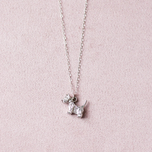 *Trésor vintage* Collier en argent sterling 925 avec un terrier écossais 