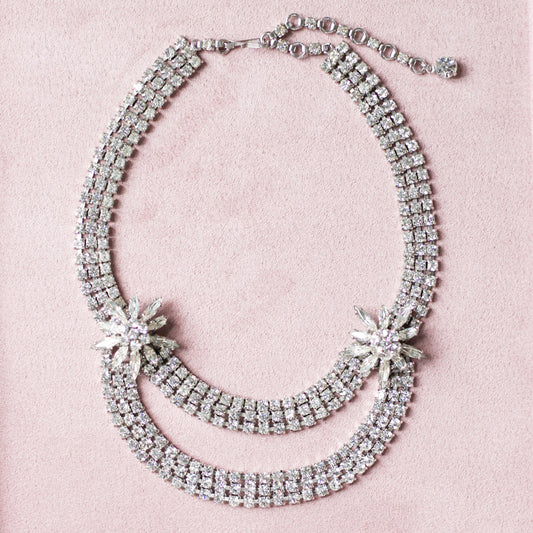 *Trésor vintage* Collier chocker double en cristaux signé Gustave Sherman - TEL QUEL