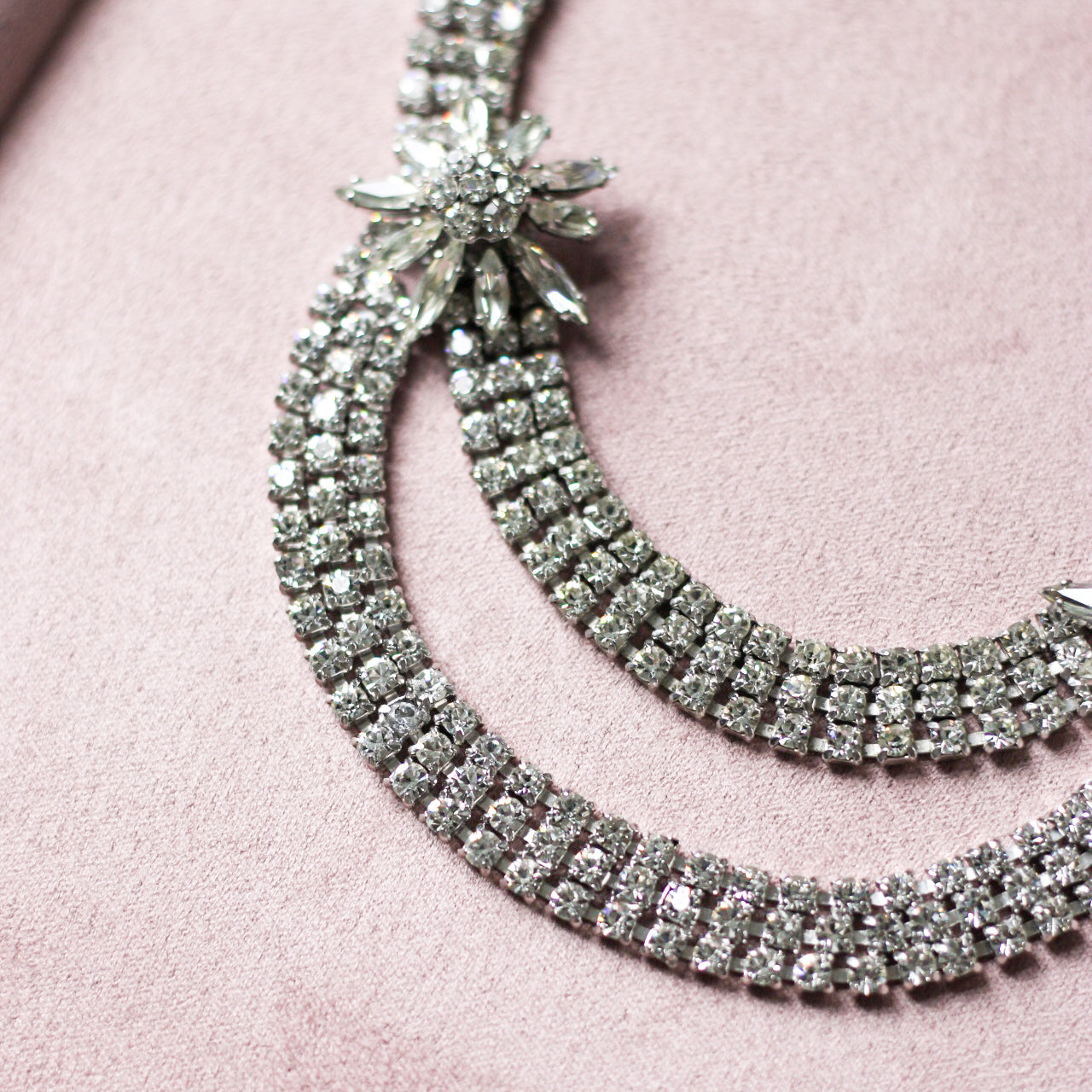 *Vintage treasure* Gustave Sherman extremely rare necklace mid-century Austrian clear crystal(signed) - AS IS