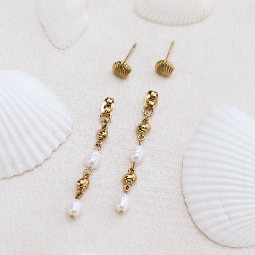 Mermaid trio earrings - 18k gold plated