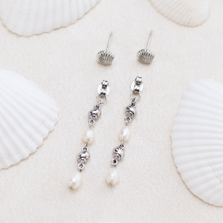 Boucles d'oreilles Ariel 2 en 1 - Acier inoxydable