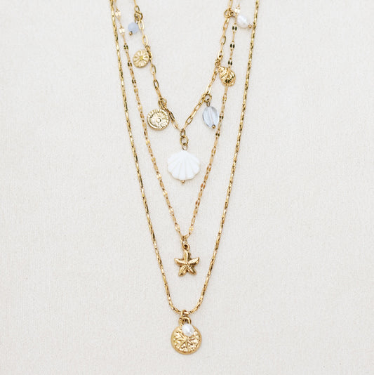 Ensemble de trois colliers sirène - Plaqué or 18 carats