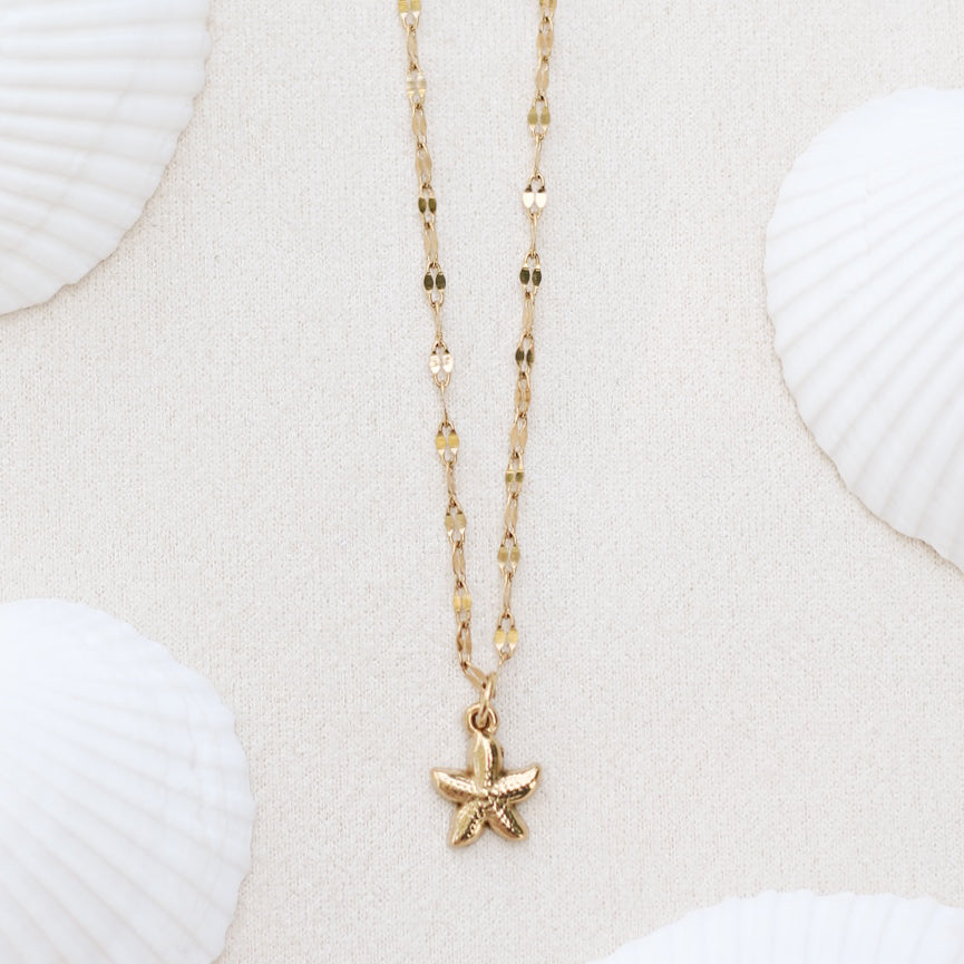 Starfish necklace - 18k gold plated