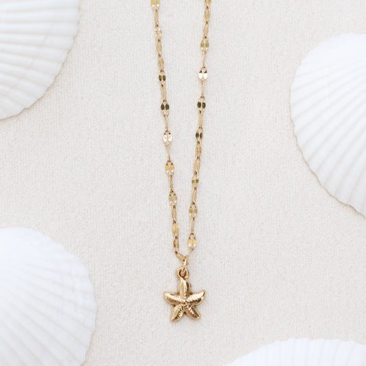 Starfish necklace - 18k gold plated