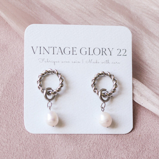 Lucy 2 in 1 earrings - Stainless steel