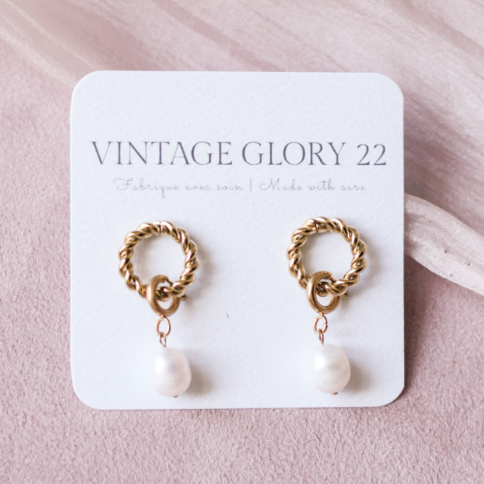Lucy 2 in 1 earrings - 18k gold plated