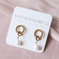 Boucles d’oreilles Lucy 2 en 1 - plaqué or 18 carats