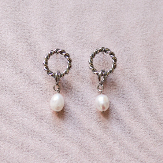 Lucy 2 in 1 earrings - Stainless steel