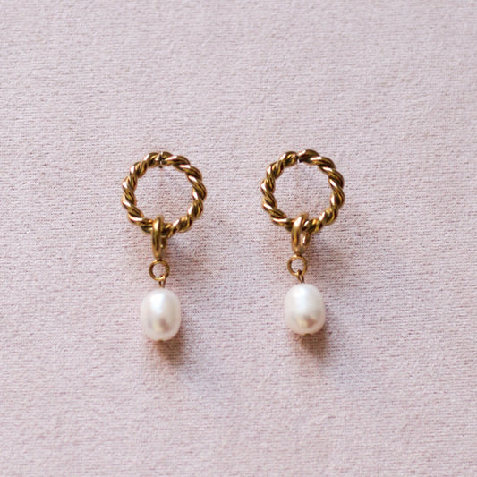 Lucy 2 in 1 earrings - 18k gold plated