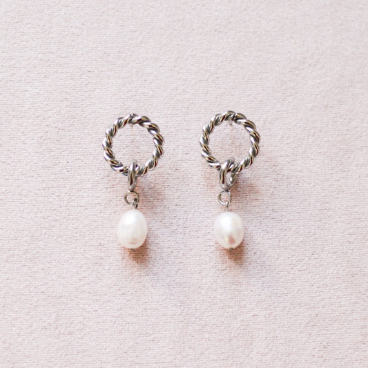 Lucy 2 in 1 earrings - Stainless steel