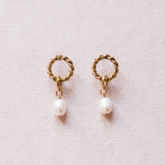 Lucy 2 in 1 earrings - 18k gold plated