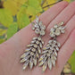 *Vintage treasure* Gustave Sherman mid-century crystal clear long clip-on earrings (signed)- As is
