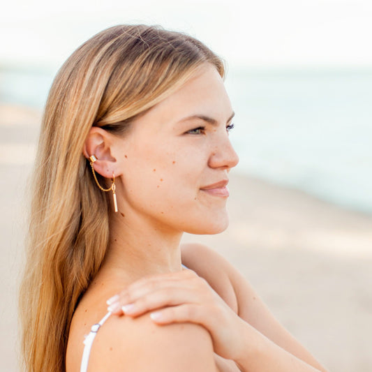 Boucles d'oreilles cuff Emma plaqué or 18 carats