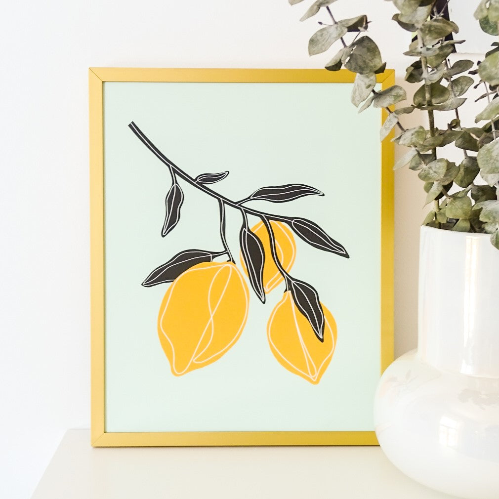 Lemon print - Mint (CLEARANCE)