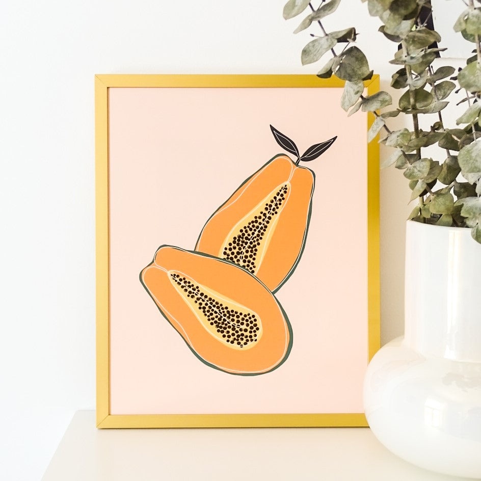 Illustration papaye - Corail (SOLDE)